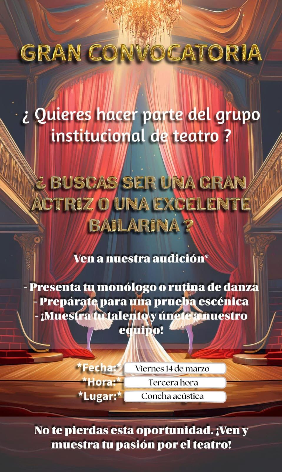 Convocatoria Grupo Institucional de Teatro 2025